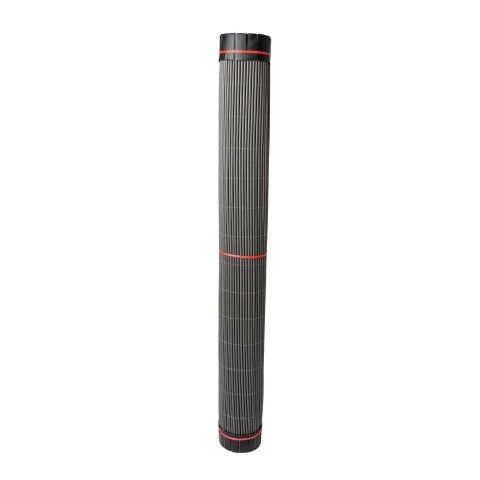 Rollo mimbre artificial estrecho PVC 1x5m, 60% ocultación, gris antracita, 5 años garantía | CNX
