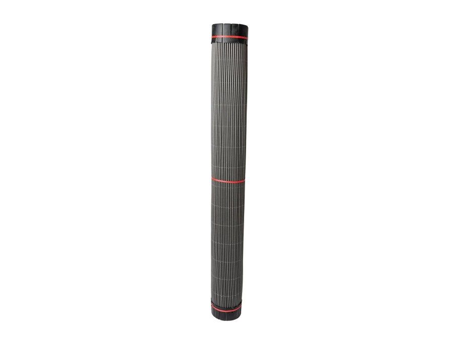 Rollo mimbre artificial estrecho PVC 1x5m, 60% ocultación, gris antracita, 5 años garantía | CNX