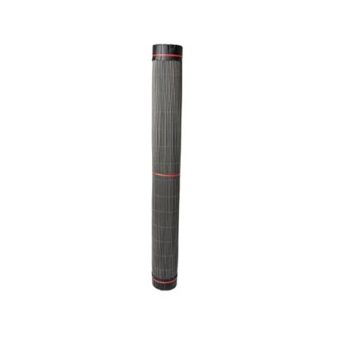 Rollo de mimbre artificial estrecho PVC, 1,5m alto x 5m, 60% ocultación, gris antracita, 5 años garantía | CNX