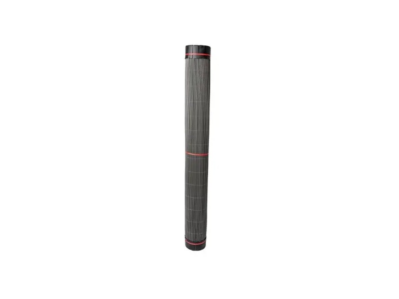 Rollo de mimbre artificial estrecho PVC, 1,5m alto x 5m, 60% ocultación, gris antracita, 5 años garantía | CNX