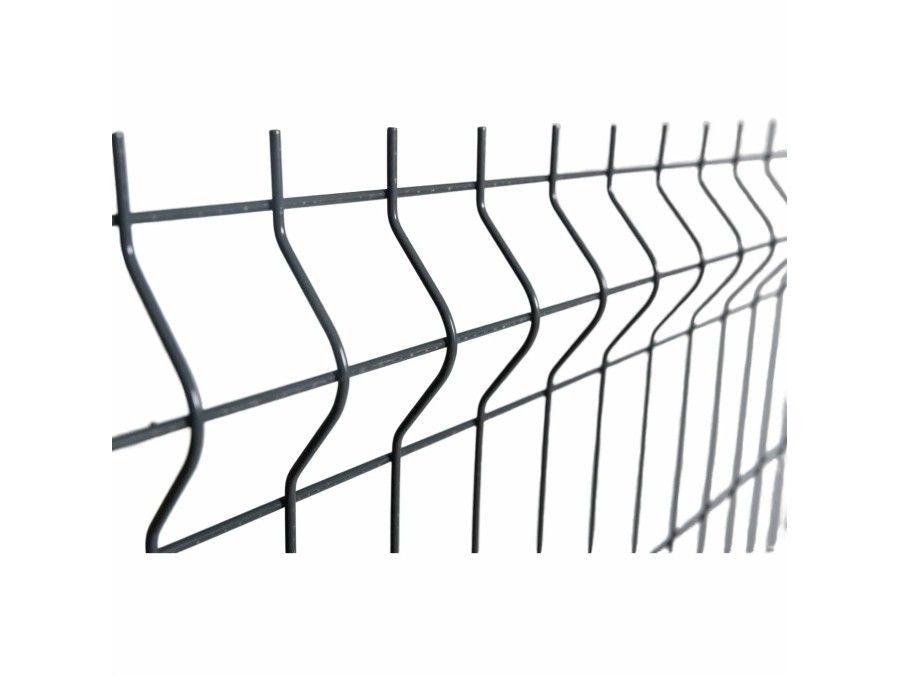 Panel de valla plegada electrosoldada gris antracita - malla 1,2m x 2,5m | CNX