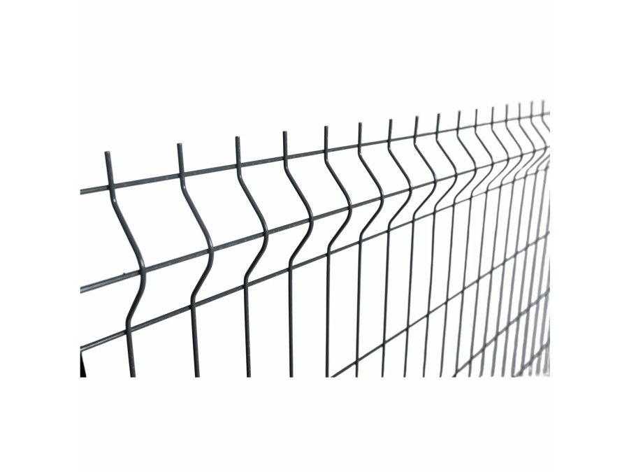 Panel de valla plegada electrosoldada gris antracita - malla 1,2m x 2,5m | CNX