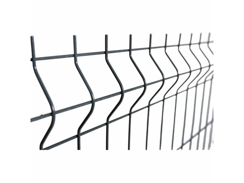 Panel de valla plegada electrosoldada gris antracita - malla 2m x 2,5m | CNX