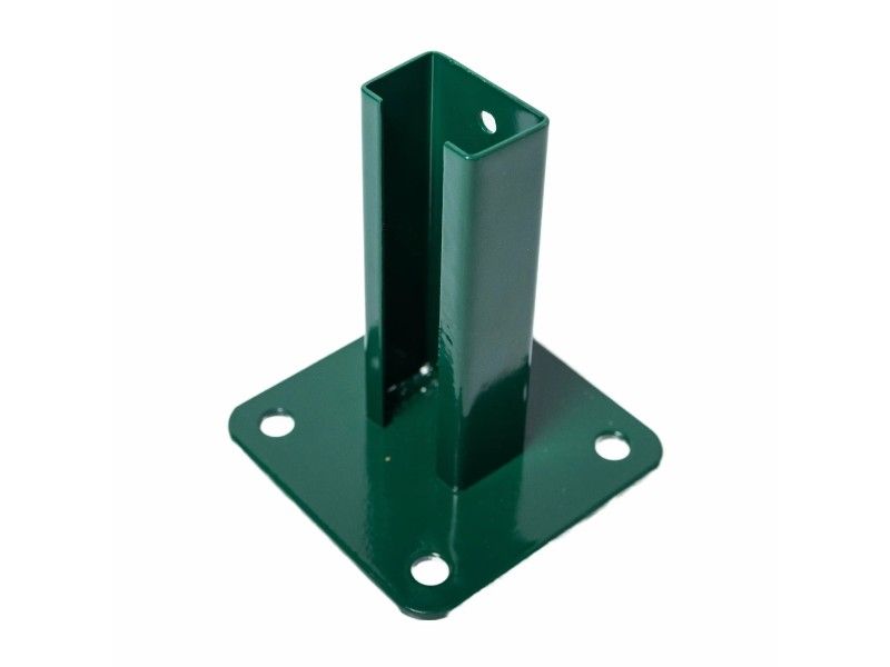 Platina base poste 40x60mm para collar, verde musgo valla electrosoldada | CNX