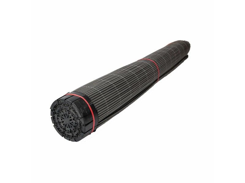 Rollo de mimbre artificial estrecho PVC, 1,5m alto x 5m, 60% ocultación, gris antracita, 5 años garantía | CNX